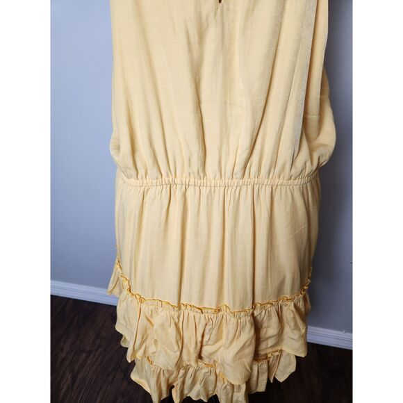 Davi & Dani PLUS SOLID FLARED SLEEVELESS SQUARE NECK BELTED DRESS - Picture 4 of 7